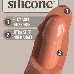 King Cock Elite - Naturvibrator 6" Dual Density mit Vibration Tan