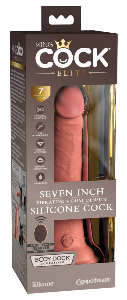 King Cock Elite Naturvibrator 7" mit Fernbedienung Light