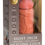 King Cock Elite Vibrating + Dual Density Naturvibrator 8" Tan