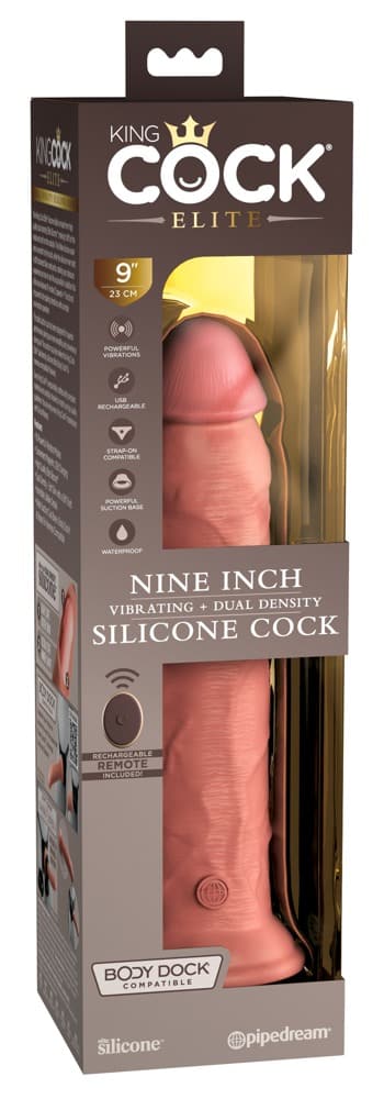 King Cock Elite Naturvibrator 9" mit Fernbedienung Light