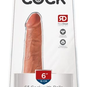 King Cock Naturdildo 6" - Realistischer Dildo mit Saugfuß Tan