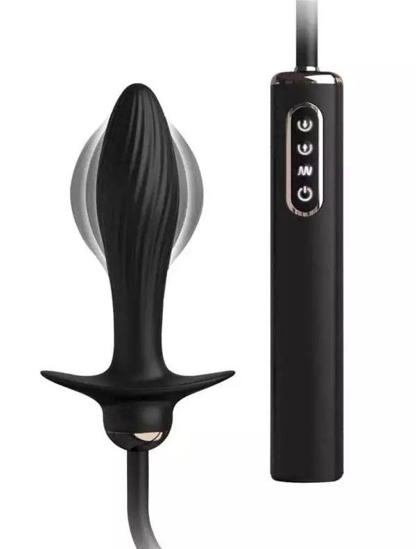 Anal Fantasy Elite - Auto-Throb Inflatable Plug, aufpumpbarer Analvibrator Schwarz
