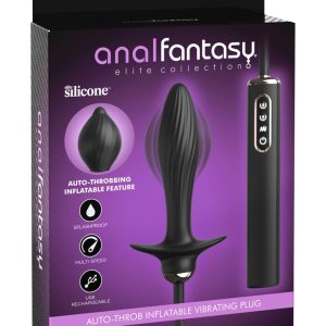 Anal Fantasy Elite - Auto-Throb Inflatable Plug, aufpumpbarer Analvibrator Schwarz