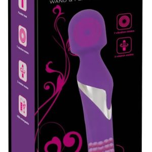 Javida Massagestab & Perlen-Vibrator Lila/Silber