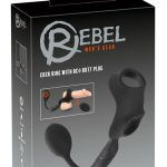 Rebel Cock Ring mit Vibro-Analplug - 10 Vibrationsmodi, kabellose Fernbedienung