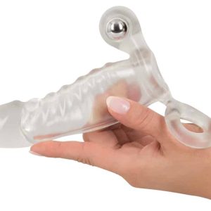 Crystal Clear Vibrating Sleeve - Penishülle mit Hodenring und Vibration