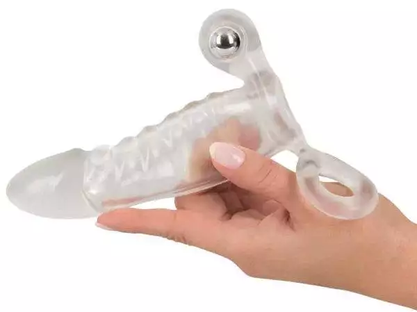 Crystal Clear Vibrating Sleeve - Penishülle mit Hodenring und Vibration