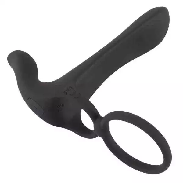 Black Velvets Paarvibrator - Penis-/Hodenring mit Vibro-Klit-Reizer
