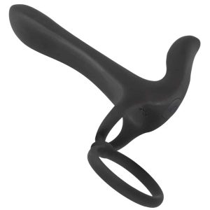 Black Velvets Paarvibrator - Penis-/Hodenring mit Vibro-Klit-Reizer