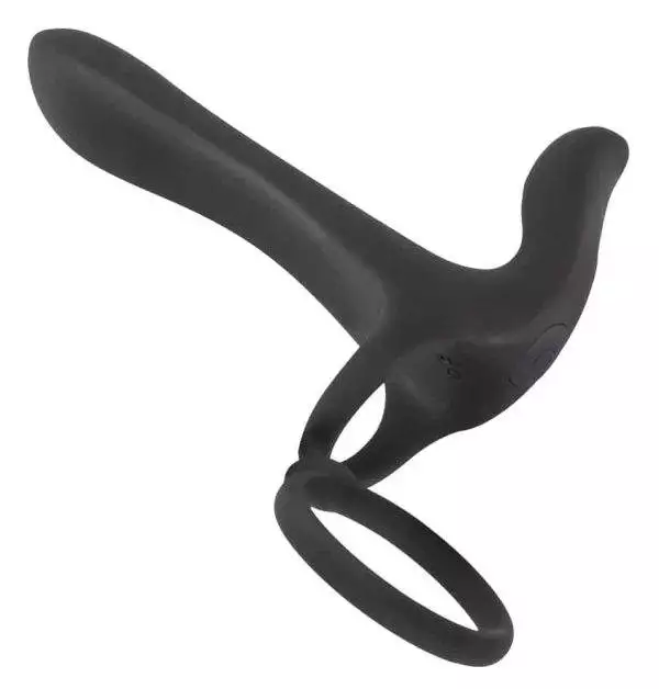 Black Velvets Paarvibrator - Penis-/Hodenring mit Vibro-Klit-Reizer