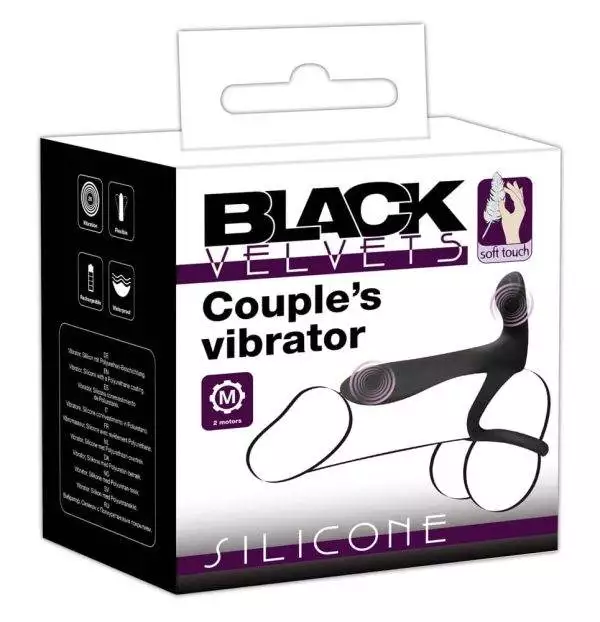 Black Velvets Paarvibrator - Penis-/Hodenring mit Vibro-Klit-Reizer