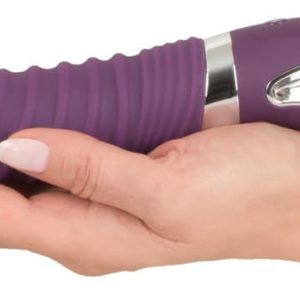 Sweet Smile Warming Soft Vibrator - 12 Vibrationsmodi, Rillen-Reizstruktur, wasserdicht Lila/Silber