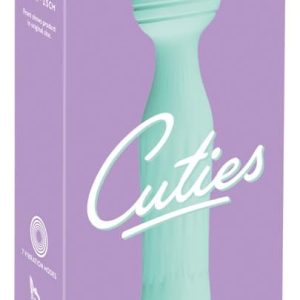 Cuties Mini Vibrator Green 2.G - Kleiner, wasserdichter Minivibrator mit Rillenstruktur, 7 Vibrationsmodi und USB-Ladekabel Grün/Rosegold