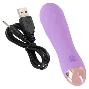 Cuties Mini Vibrator - 7 Vibrationsmodi, wasserdicht, USB-Ladekabel Lila/Rosegold