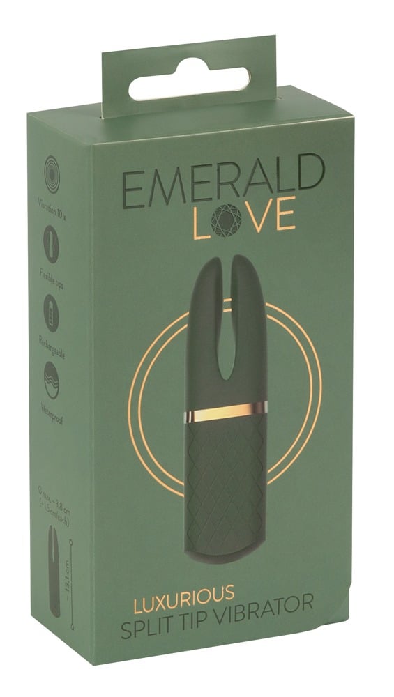 Emerald Love Luxus-Mini-Vibrator mit 10 Vibrationsmodi Grün/Gold