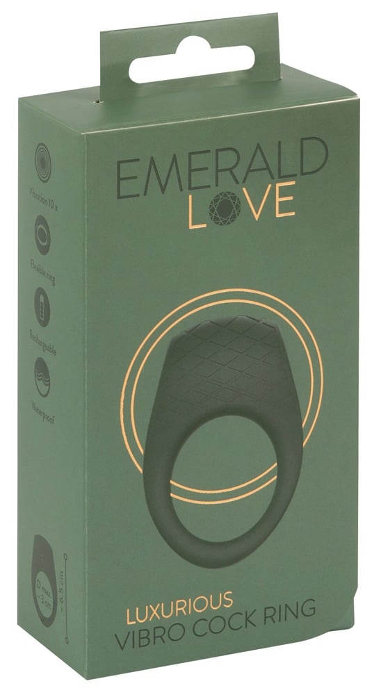 Emerald Love Vibro Penisring - Klitoris-/Hoden-Stimulator Grün/Gold