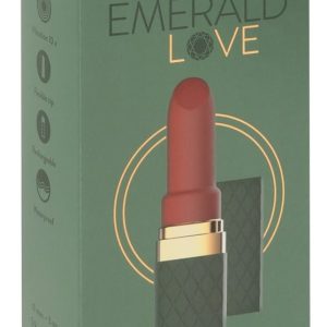 Emerald Love Lippenstift-Vibrator: Luxus-Minivibrator mit 10 Vibrationsmodi, Soft Touch-Spitze & wasserdicht Grün/Gold/Rot