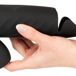 Rebel Vibrating Penis Trainer - Handlicher Masturbator mit 3 Motoren Schwarz/Rot