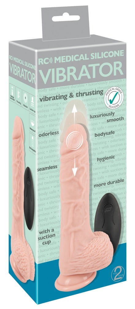 Medical Silicone RC Stoßvibrator - Rotierend, Saugfuß, 8 Modi