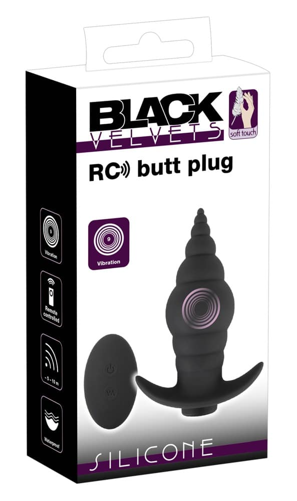 Black Velvets Vibro-Analplug: Reizstrukturiert, 9 Vibrationsmodi, wasserdicht