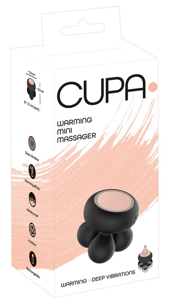 CUPA Warming Mini Massager - Auflegevibrator mit Wärme Schwarz/Kupfer