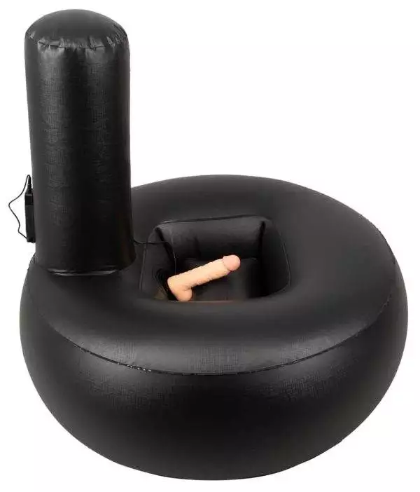 NMC Vibrating Lust Thruster - Aufblasbare Lustinsel mit Naturvibrator Schwarz/Hautfarben hell