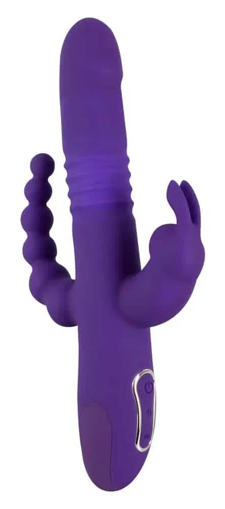 Sweet Smile Triple Thrusting V - Stoßvibrator mit Klitoris- und Analvibrator