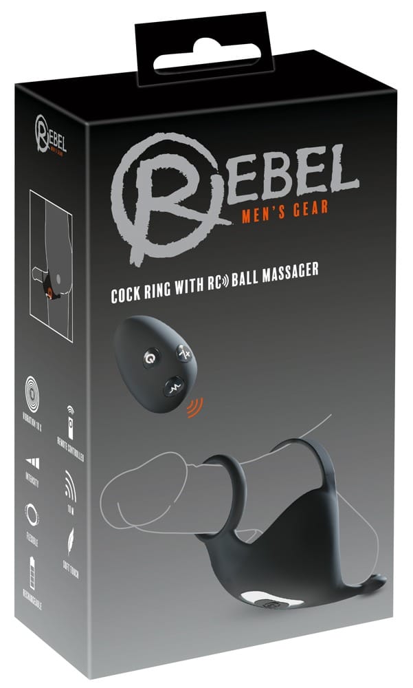 Rebel Hodenvibrator mit Penis- und Hodenring | 10 Vibrationsmodi | Fernbedienung