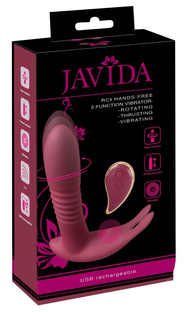 Javida RC Hands-free Vibrator - Stoß- und Klitorisstimulator Bordeaux