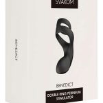 SVAKOM Benedict - Penis-/Hodenring mit Perineum-Vibrator Schwarz/Silber