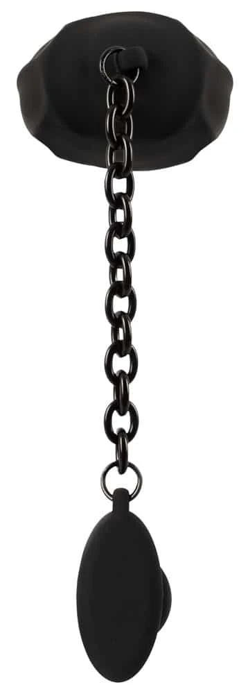 Black Velvets Ball cage with butt plug - Penisring, Hodenkäfig und Analplug aus Silikon