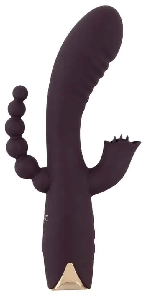 Javida Triple Vibe - Flexibler Rabbitvibrator mit Analstimulator Lila/Gold