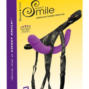 Sweet Smile Super Soft Double - Strap-On mit herausnehmbarem Doppeldildo Lila/Schwarz