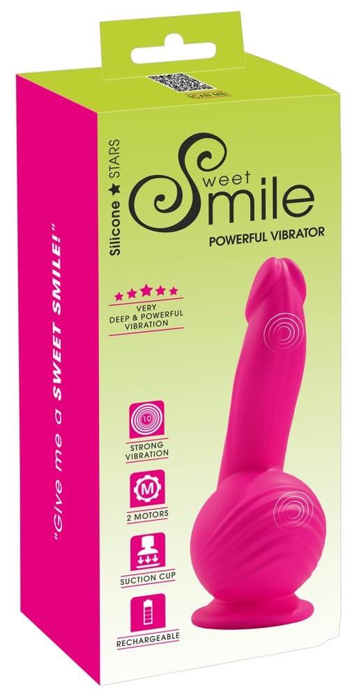 Sweet Smile Kraftvibrator mit Saugfuß - 10 Vibrationsmodi, strap-on kompatibel