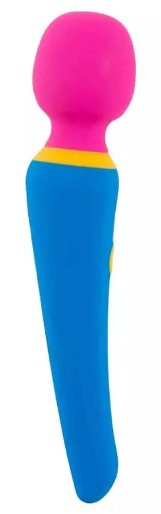 You2Toys - Kompakter wand vibrator, trendiges Color-Blocking Blau/Pink/Gelb