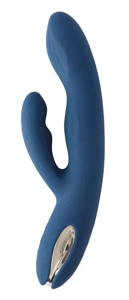 SVAKOM Aylin - Rabbitvibrator mit pulsierender Spitze Blau/Silber