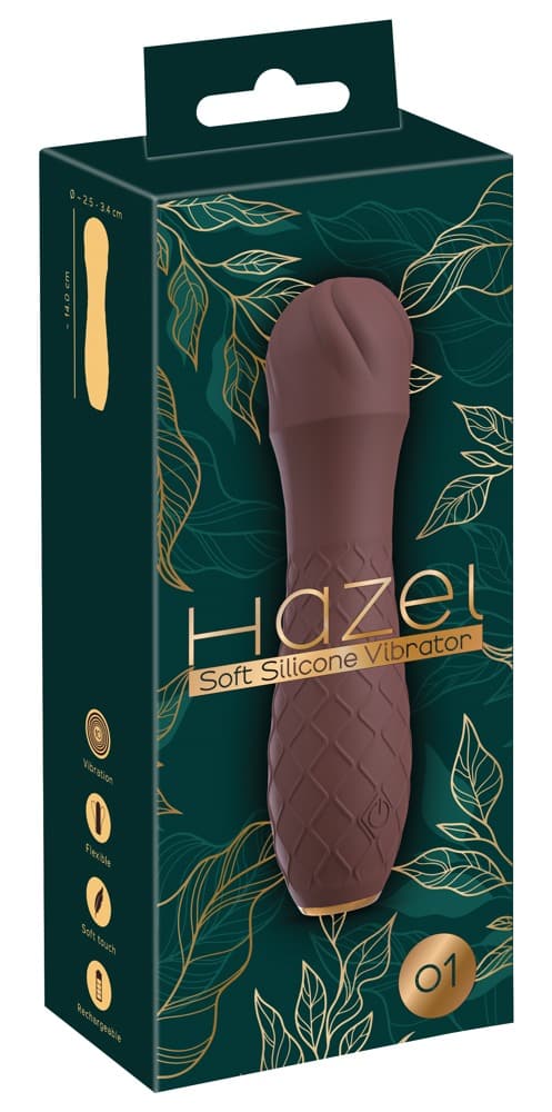 You2Toys Hazel Soft Silicone Vibrator01 - Flexibler Kopf, 10 Vibrationsmodi, Samtig-seidige Oberfläche Braun/Gold