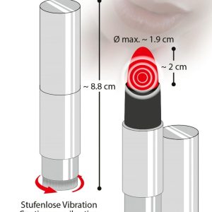 You2Toys Lippenstift Vibe - Leise & stufenlos regelbar Silber/Schwarz/Rot