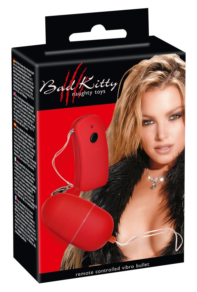 Bad Kitty Vibro Bullet - Fernbedienung, 10 Vibrationsmodi, samtweiche Oberfläche