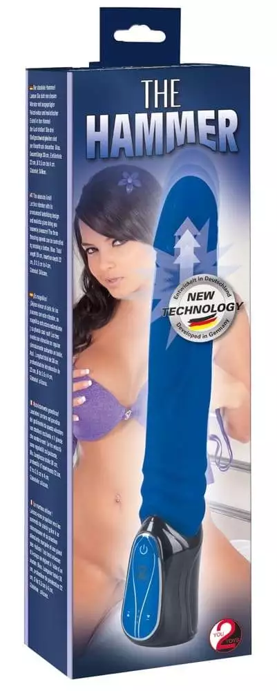 05763520000_verp You2Toys Vibrator Hammer Blue - Stoßfunktion, Reizstruktur, hochwertiges Silikon Dunkelblau
