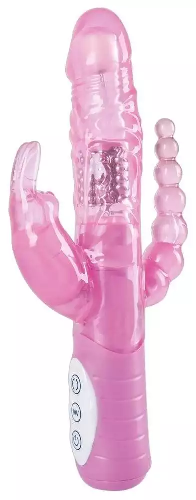 You2Toys Perlenvibrator - 3 Motoren, Klitorisverwöhner, Anusreizer rosa transparent