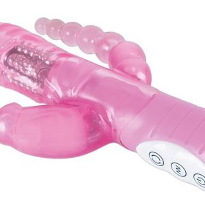 You2Toys Perlenvibrator - 3 Motoren, Klitorisverwöhner, Anusreizer rosa transparent