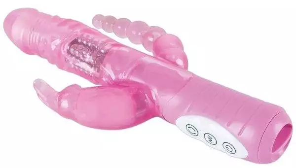 You2Toys Perlenvibrator - 3 Motoren, Klitorisverwöhner, Anusreizer rosa transparent