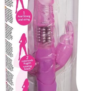 You2Toys Perlenvibrator - 3 Motoren, Klitorisverwöhner, Anusreizer rosa transparent