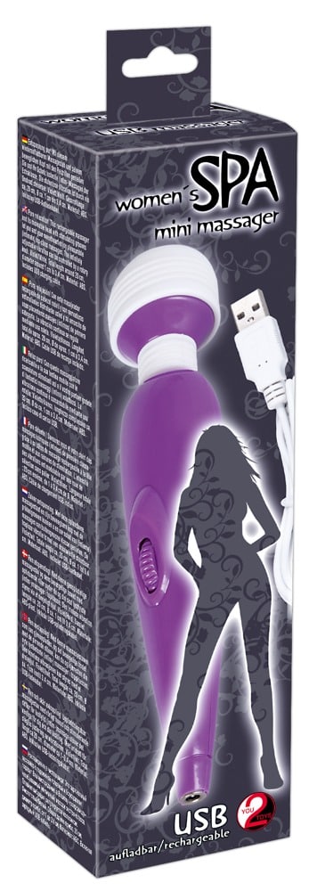 You2Toys Spa Mini Massager - Kabelloser Massagestab für entspannende Vibes Violett und weiß