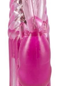 You2Toys Sugar Babe Purple - Perlen-Vibrator mit rotierendem Schaft und Häschen-Klitorisreizarm Pink/Beere