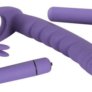 You2Toys Doppel Lust: Umschnall-Dildo mit Vibration und Klitoris-Stimulator