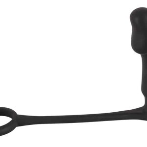 Black Velvets Vibro-Analplug mit Penis-/Hodenring