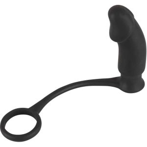 Black Velvets Vibro-Analplug mit Penis-/Hodenring