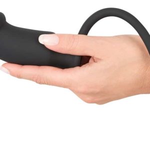 Black Velvets Vibro-Analplug mit Penis-/Hodenring